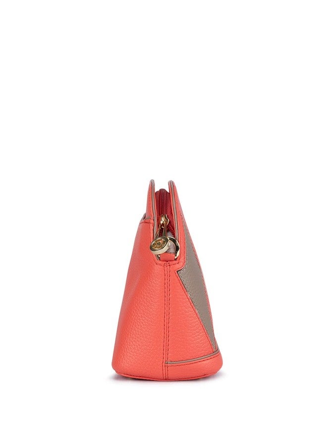 Da Milano Women's Leather Sling Bag - Corallo - Image 3